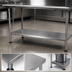 Thumbnail image #3 for John Boos Stainless Steel Dishtable Undershelf, 17-5/8 x 24-1/8 Inches, Adjustable Bullet Feet