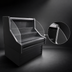 Thumbnail image #3 for Howard-McCray 35E Series 63-Inch Low Profile Curved Glass Remote Open Merchandiser, Black