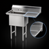 Thumbnail image #3 for Advance Tabco Special Value Series Freestanding 1-Compartment Fabricated Sink with 24-Inch Right Drainboard