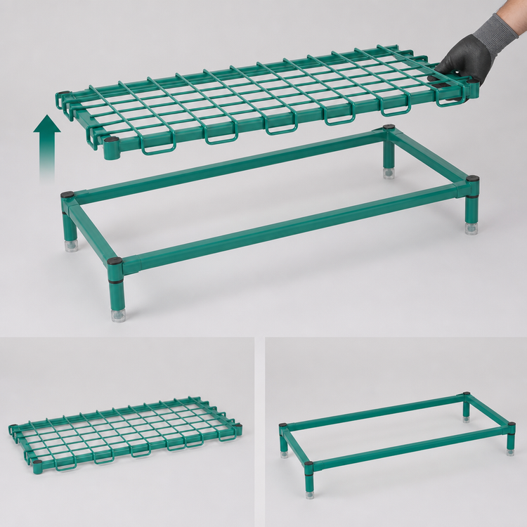 Product image #3 for EagleGard 60-Inch x 18-Inch Stationary Wire Dunnage Rack, 1,000 lb Capacity