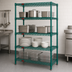 Thumbnail image #3 for Eagle Group Valu-Gard 4-Tier Stationary Starter Wire Shelving Unit, 42W x 24D x 74H, Green Epoxy