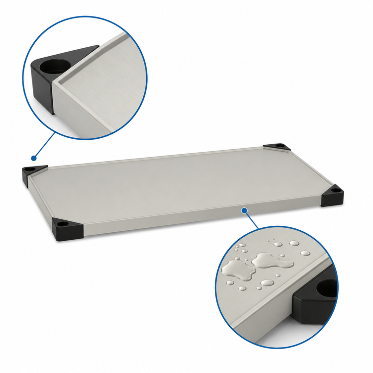 Product image #3 for Metro Super Erecta 30 in. x 18 in. Flat Solid 304 Stainless Steel Shelf with Ship's Edge