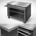 Thumbnail image #3 for Randell 48-Inch Mobile Modular Solid-Top Utility Station with Open Shelf Base and Stainless Steel Top