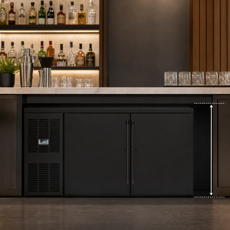 Product image #4 for Perlick BBSLP60 Low Profile Two-Door Self-Contained Back Bar Refrigerator, 60 Inch, 13.3 Cu. Ft.