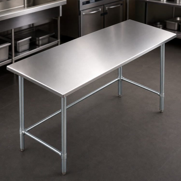 Product image #3 for 72-Inch x 14-Inch Stainless Steel Reinforced Work Table with Galvanized Legs