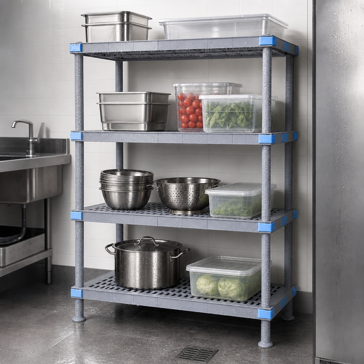 Product image #3 for Millenia 30 x 18 x 74-Inch Polymer Stationary Starter Shelving Unit with 4 Shelves