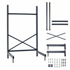 Thumbnail image #3 for Metro SmartLever SM762124-KIT Stationary Cantilevered Shelving Starter Base Kit, Steel, 76-3/8"H, for 24"W x 21"D Shelves