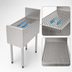 Thumbnail image #4 for Top Shelf TSF Series 15-Inch x 24-Inch Freestanding Underbar Stainless Steel Drainboard with Pitched Top and Backsplash