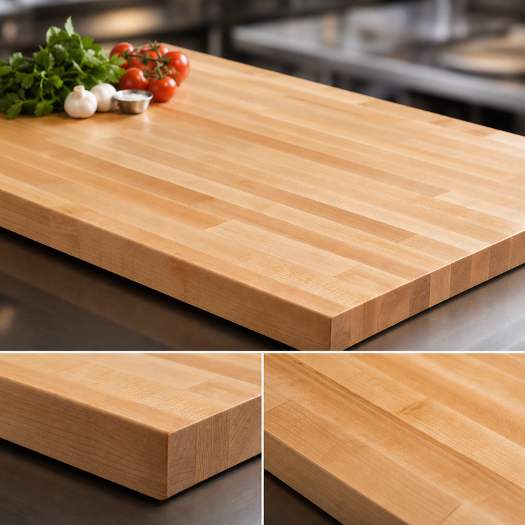 Product image #3 for John Boos Northern Hard Rock Maple Wood Bakers' Table Top, 120 x 30 x 2-1/4 Inches, Edge Grain Flat Top