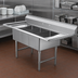Thumbnail image #3 for Klinger's Trading Economy 3-Compartment Floor Model Stainless Steel Sink with Double Drainboards, 60 Inch