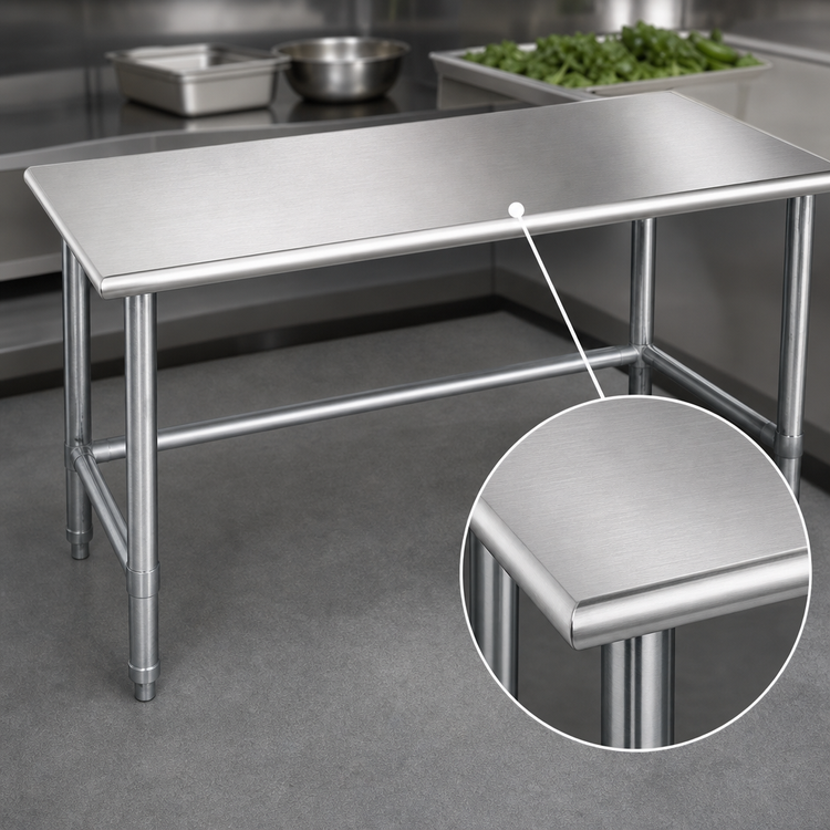 Product image #3 for Eagle Group Spec-Master 30 Inch W x 24 Inch D Flat Top Stainless Steel Work Table with Galvanized Tubular Base