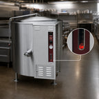 Thumbnail image #3 for Crown GL-40FE 40 Gallon Full-Jacket Gas Stationary Steam Kettle with Tri-Legs