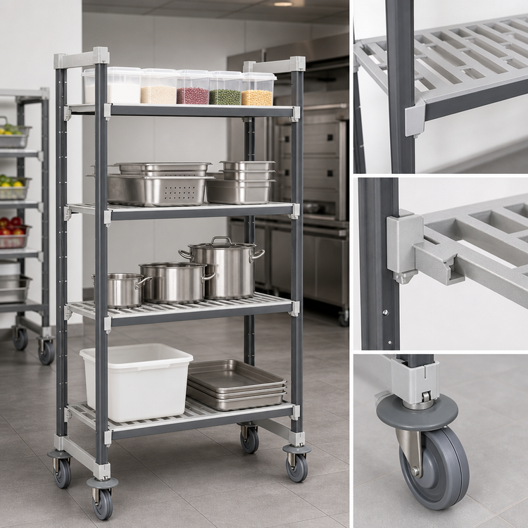 Product image #3 for Camshelving Elements XTRA High Density Mobile Starter Unit, 24 x 54 x 70-1/4-Inch, 4-Shelf Vented, Speckled Gray