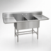 Thumbnail image #3 for Eagle Group Spec-Master FFN2748-2-24-14/3 Two-Compartment Flush Front Stainless Steel Sink with Dual 24-Inch Drainboards
