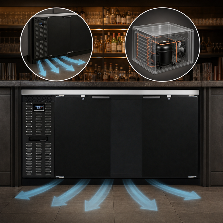 Product image #3 for Continental Refrigerator BB69N 69-Inch Front-Breathing Two-Door Refrigerated Back Bar Cooler