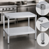 Thumbnail image #3 for Stationary Modular Aluminum Equipment Stand with 2 Adjustable Solid Shelves, 36 x 20 x 36 Inches
