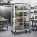 Thumbnail image #3 for Metro Super Erecta SEC56VK3 Mobile Wire Security Cage, Green Epoxy-Coated, No Shelves, 65 x 27-1/4 x 68-1/2 Inches