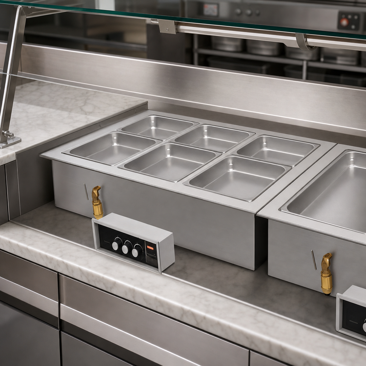 Product image #3 for Hatco Drop-In Insulated Modular/Ganged Heated Well with Drain, 1 Full-Size Pan, 750W