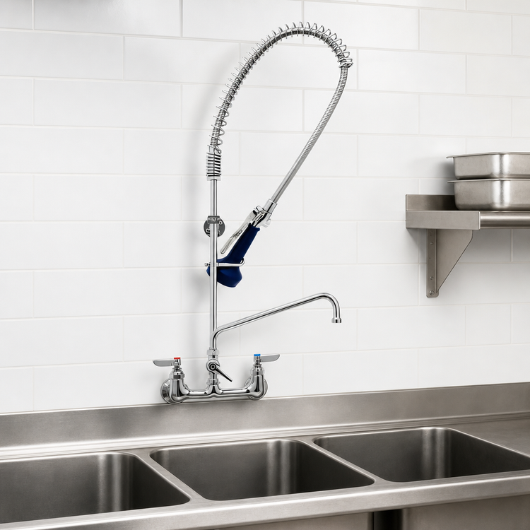 Product image #3 for T&S Brass EasyInstall Wall-Mount Pre-Rinse Unit with 10-Inch Swing Nozzle Add-On Faucet
