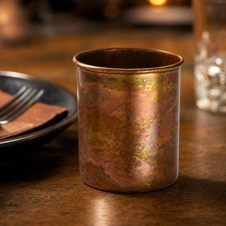Product image #4 for American Metalcraft Antique Copper Satin Finish Metal Cup, 12 oz