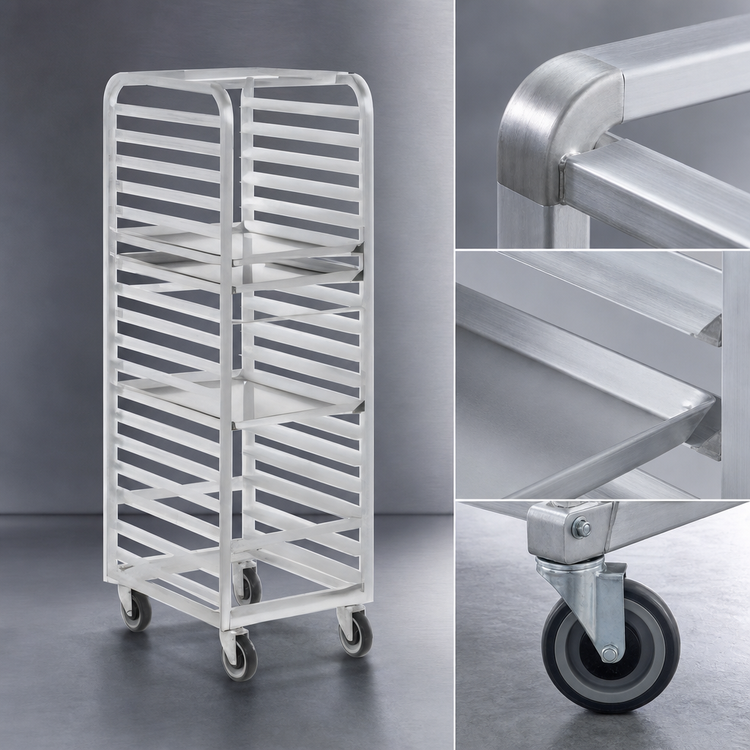 Product image #3 for Channel Manufacturing WA05 Walk-In Aluminum Bun Pan Rack, End Load, 11 Full-Size Pan Capacity, 5-Inch Swivel Casters