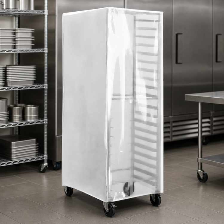 Product image #3 for Advance Tabco Full-Height Enclosed Heavy-Duty Plastic Rack Cover with Clear Front