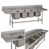 Thumbnail image #3 for Advance Tabco Regaline 4-Compartment Commercial Sink with Left and Right Drainboards