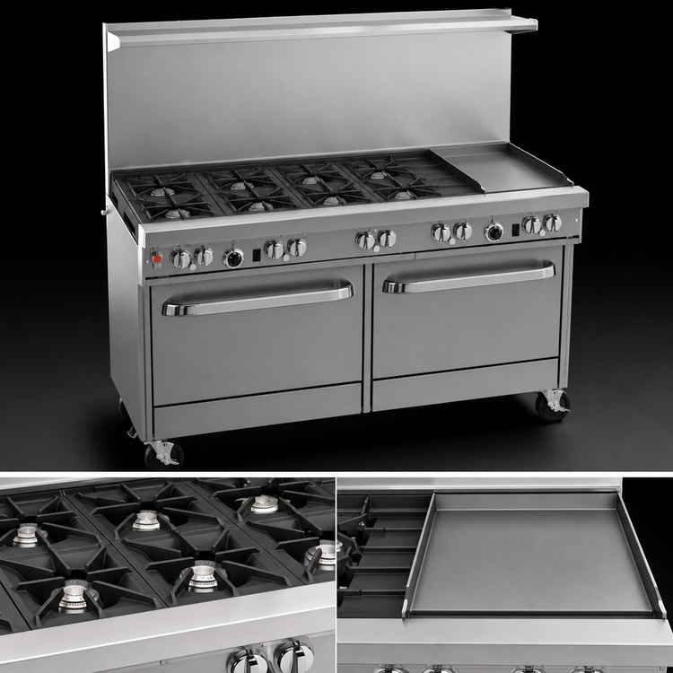 Product image #3 for Southbend Ultimate 60-Inch Gas Restaurant Range with 6 Burners, 24-Inch Griddle and 2 Cabinets