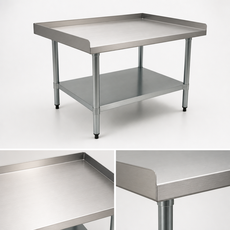 Product image #3 for Eagle Group BlendPort 18 x 30 Inch Equipment Stand with 18-Gauge 430 Stainless Steel Top, Adjustable Undershelf, and Galvanized Legs