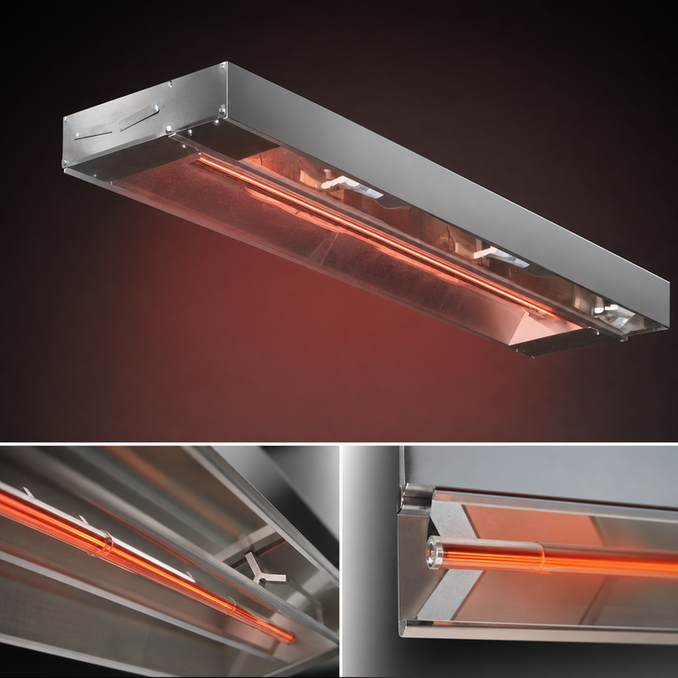Product image #3 for Eagle RedHots 96-Inch Lighted Strip Heat Lamp with Remote, 240V, Standard Watt, Aluminum