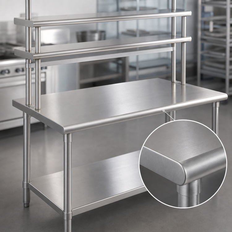 Product image #3 for Eagle Spec-Master SE Series Stainless Steel Work Table with Adjustable Undershelf and Flex-Master Overshelf Kit, 72" W x 30" D