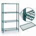 Thumbnail image #3 for Eagle Group Valu-Gard 4-Tier Wire Shelving Starter Unit, 30 x 18 x 74 Inches, Green Epoxy