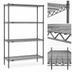 Thumbnail image #3 for Eagle Redi-Pak 4-Tier Wire Shelving Unit, 36W x 24D x 63H, Pewter Gray Epoxy