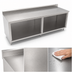 Thumbnail image #3 for John Boos Stainless Steel Open Front Cabinet Base Work Table with 16-Gauge 300 Series Top and 5-Inch Backsplash, 132 x 30 Inches
