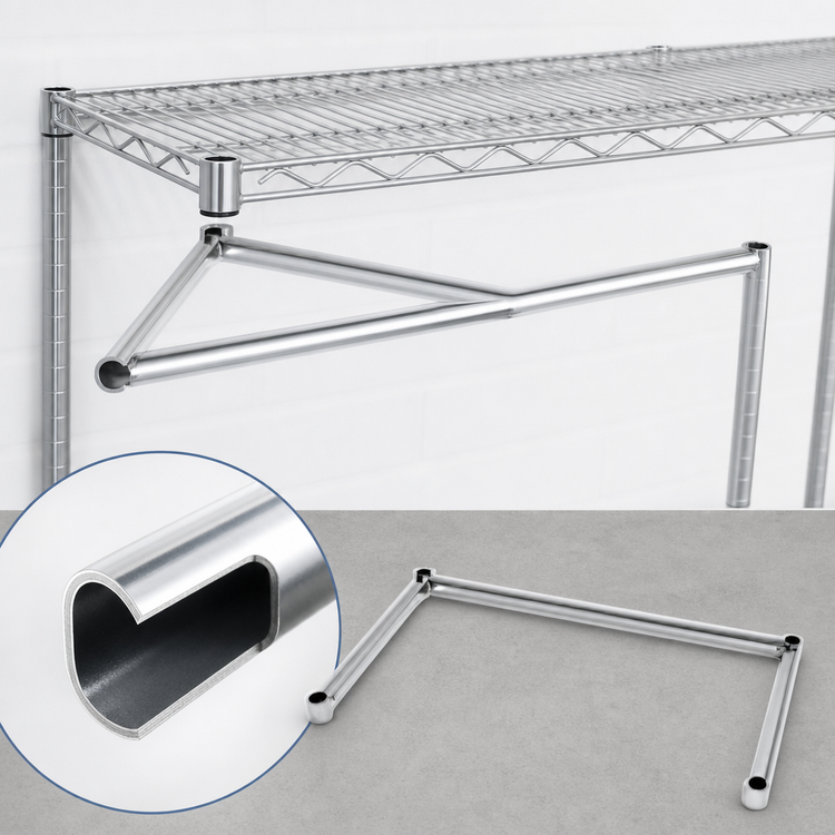 Product image #3 for Eagle CF3072-C 3-Sided Channel Frame for Wire & Solid Shelving, Chrome-Plated Steel — 72 Inches W x 30 Inches D