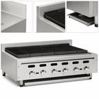 Thumbnail image #3 for Vulcan Achiever VACB60 Countertop Radiant Gas Charbroiler, 62-1/8-Inch, 11 Burners, Infinite Controls, Stainless Steel