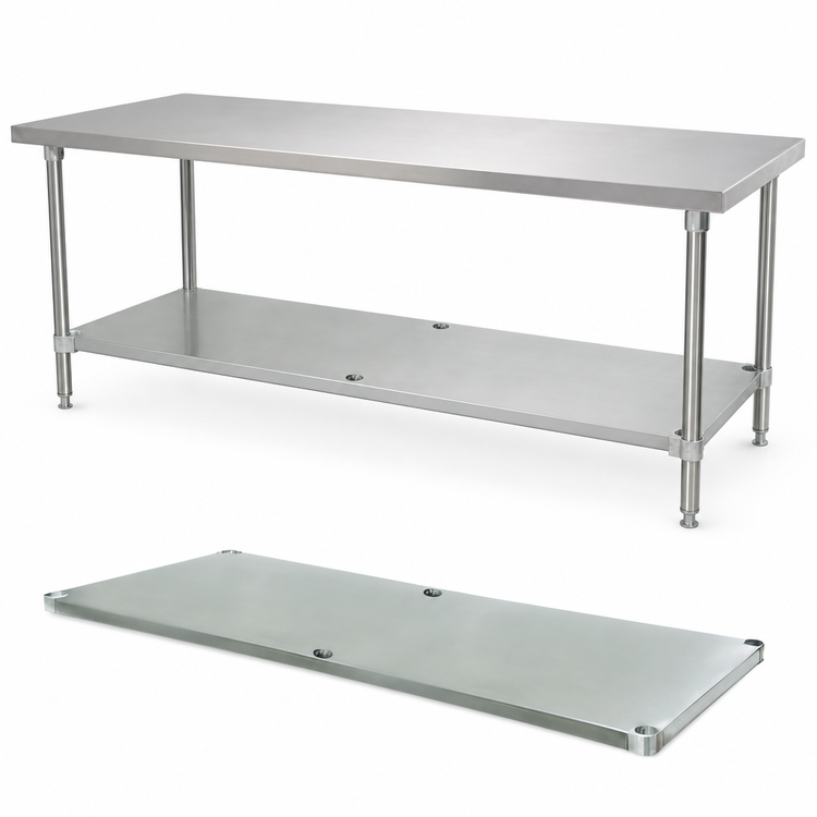 Product image #3 for Advance Tabco Stainless Steel Undershelf for 96 x 36 Inch Work Tables