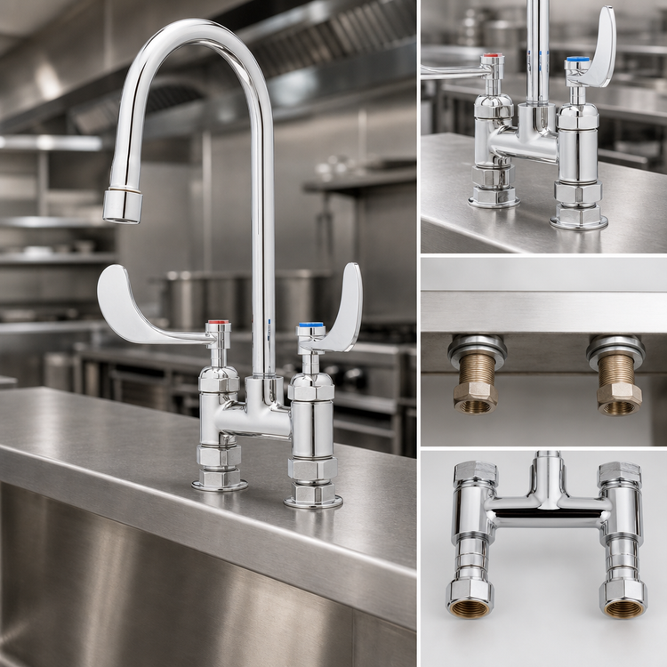 Product image #3 for 4-Inch Center Deck-Mount Bar Faucet with 5 3/4-Inch Swivel Gooseneck and 2.2 GPM Aerator