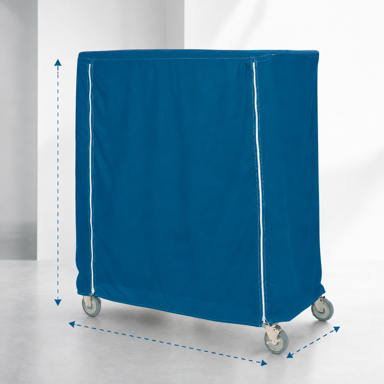 Product image #3 for Metro Mariner Blue Nylon Banquet Cart Cover with Velcro Fastener, 48 x 21 x 62 Inches