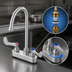 Thumbnail image #3 for T&S Brass Low-Lead ADA-Compliant 4-Inch Centers Deck Mount Workboard/Bar Sink Faucet with Swivel Gooseneck and Wrist Action Handles