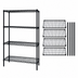 Thumbnail image #3 for 42 Inch Wide Stationary Wire Shelving Starter Unit, 4 Shelves, Black Epoxy Finish, 86 Inch High
