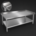 Thumbnail image #3 for John Boos Stainless Steel Equipment Stand with Up-Turn Back and Sides, 48