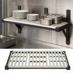 Thumbnail image #3 for Cambro Camshelving® Elevation EWSSK2448V580 24" x 48" Wall-Mounted Vented Shelf Kit with Antimicrobial Protection, Brushed Graphite