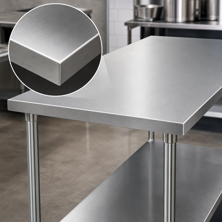 Product image #3 for John Boos Stallion 60" x 30" Stainless Steel Top Work Table with Galvanized Legs and Adjustable Undershelf