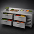 Thumbnail image #4 for Beverage-Air Four-Drawer Chef Base Refrigerator, 72-Inch Wide, Side-Mounted Self-Contained, R290