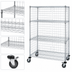 Thumbnail image #3 for Quantum 4-Shelf Mobile Enclosure Wire Shelving Cart, 48 x 24 x 69 Inches, Chrome Plated Finish