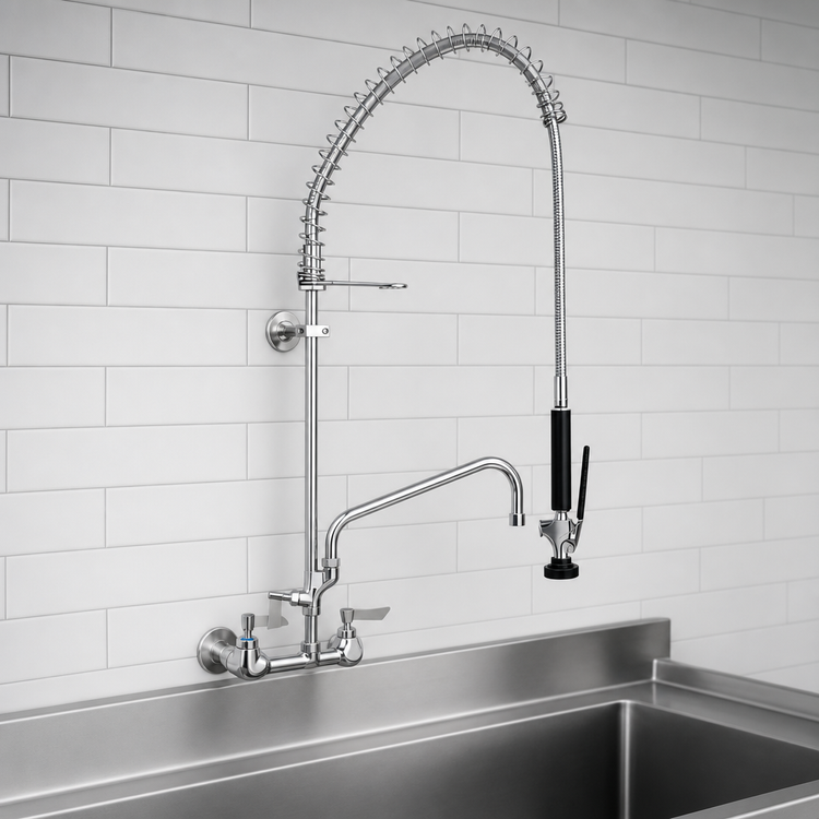 Product image #3 for Fisher Wall-Mount Pre-Rinse Unit with Add-On Faucet and 10-Inch Spout