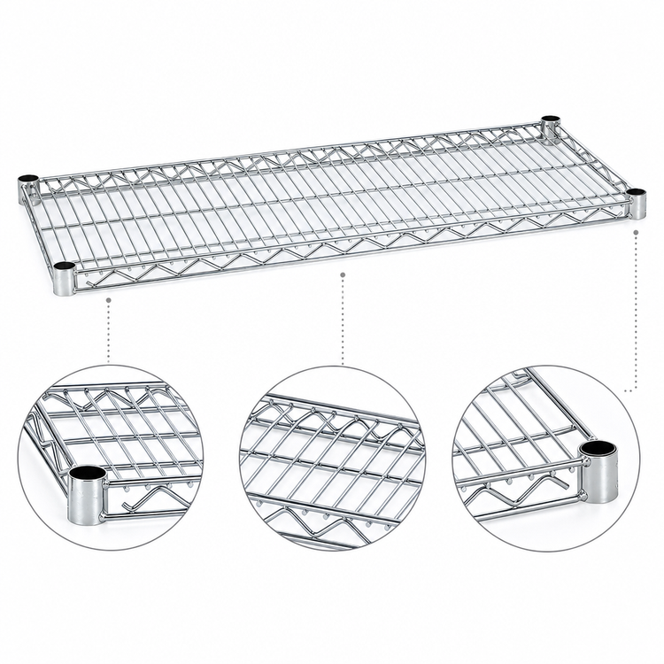 Product image #3 for Eagle Group QuadTruss 72"W x 21"D Chrome Wire Shelf, 600 lb. Capacity