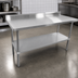Thumbnail image #3 for Sapphire 72 Inch x 24 Inch Stainless Steel Work Table with 5 Inch Backsplash and Undershelf
