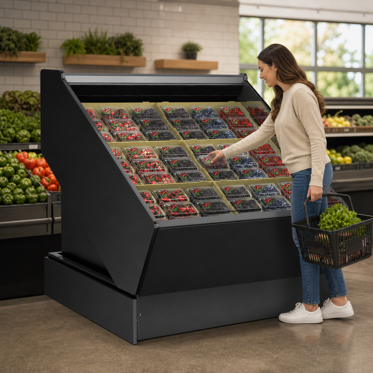 Product image #3 for Structural Concepts Oasis FSIB4R Open-Front Refrigerated Self-Service Produce Case, Remote DX, 50-7/8 Inch Wide